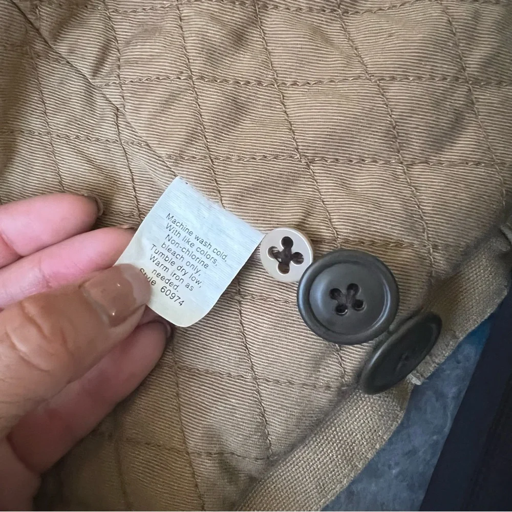 SOLD Mens vintage 90s khaki barn jacket|size Large Tall - Picture 6 of 11